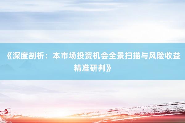 《深度剖析：本市场投资机会全景扫描与风险收益精准研判》