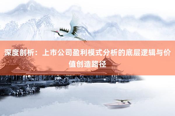 深度剖析：上市公司盈利模式分析的底层逻辑与价值创造路径