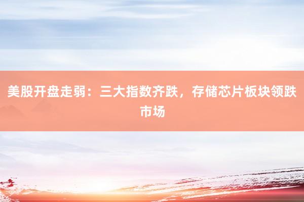 美股开盘走弱：三大指数齐跌，存储芯片板块领跌市场