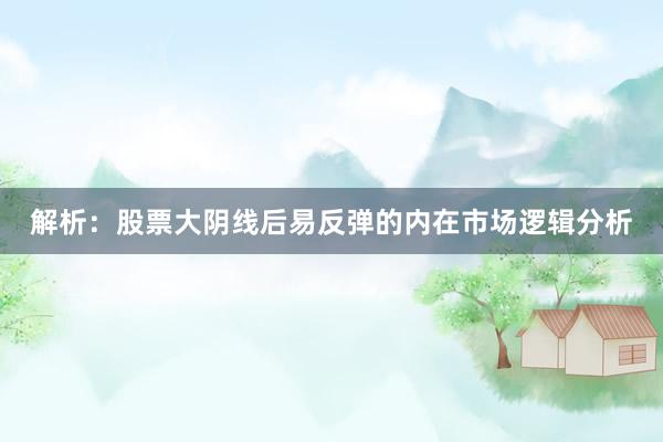 解析：股票大阴线后易反弹的内在市场逻辑分析